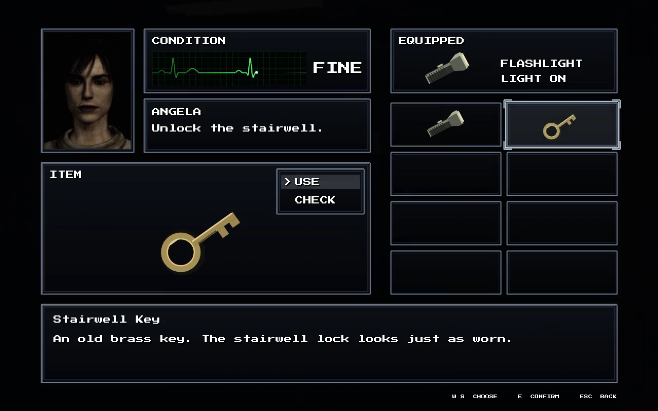 The USE and CHECK command menu
